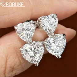 Heart Cut Moissanite Drop Earrings for Women 3/6cttw Luxury Quality Lab Diamond GRA Certified S925 Sterling Silver Bride Jewelry