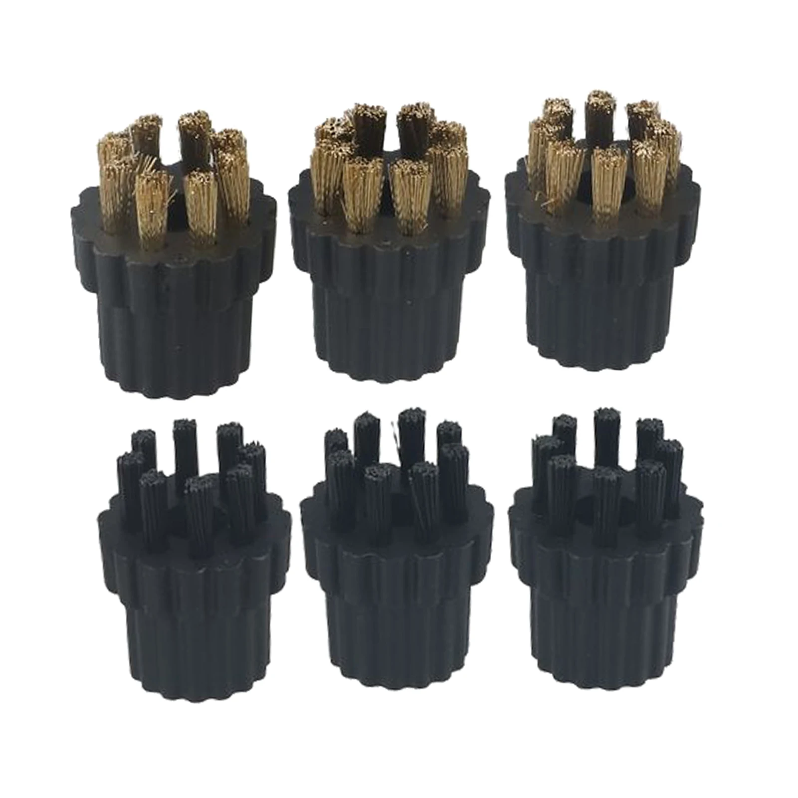 

Fit For Steam Mop Steam Cleaner Brush Brass Nylon Components Head 4x3cm 6pcs/set Accessories Fittings Nozzles