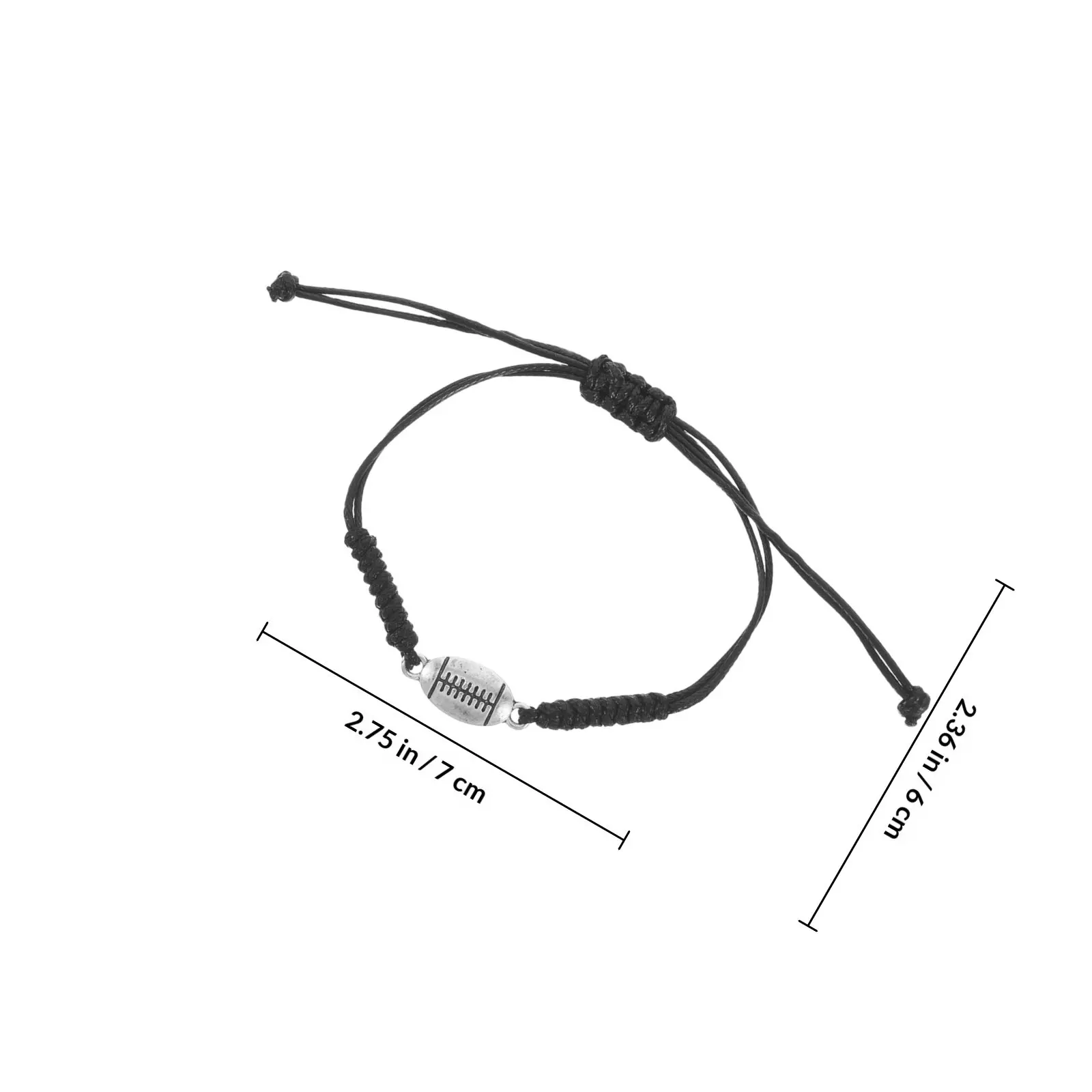 Adjustable Braided Sports Bracelet Alloy Baseball Soccer Basketball Volleyball Friendship Sports Accessory Unisex Wristband