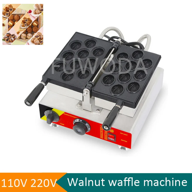 Commercial Walnut Waffle Maker Electric Walnut Cake Making Machine Electric Walnut Waffle Snack Machine Nut Shaped Waffle Bread