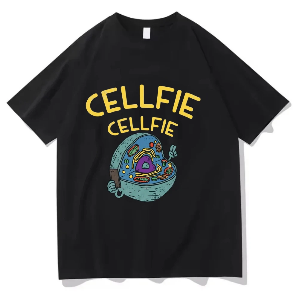 Cellfie T Shirt Funny Biology Science Graphic Tee Cell Selfie Pun Top Vintage Aesthetic Streetwear Casual Unisex Summer Tshirt