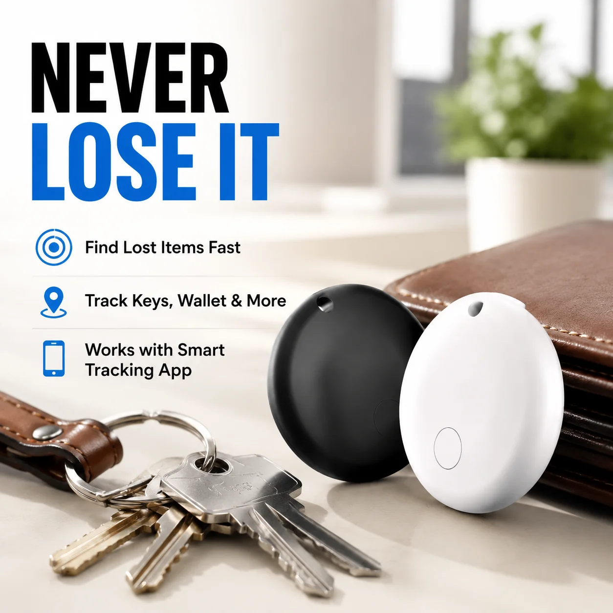 Bluetooth Tracker Anti-Lost Device for Keys Pets Wallet Car, Compatible with Find My App for Android, Smart Positioning Tag