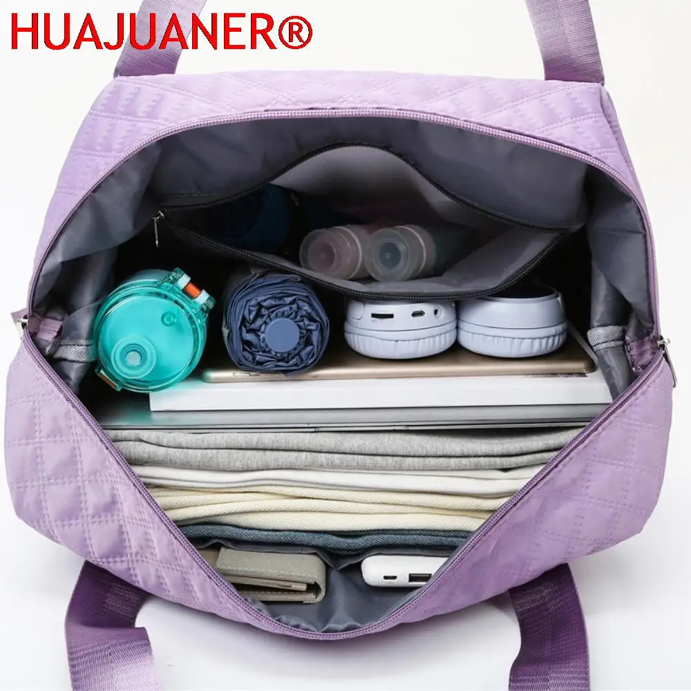 Foldable Travel Bag Wet Dry Separation Waterproof Handbag Large Capacity Solid Tote Bag Women Gym Yoga Shoulder Bags