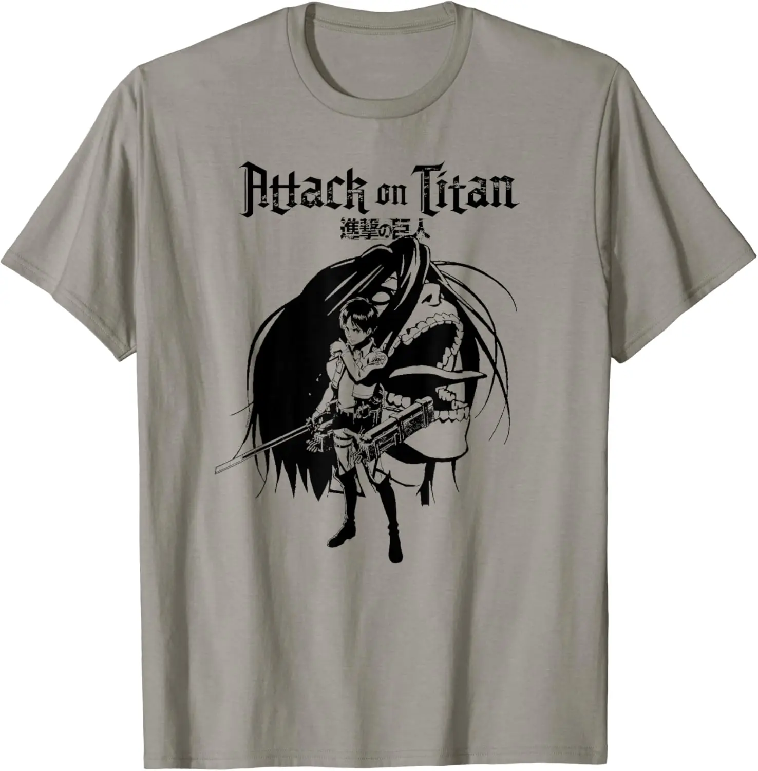 Attack on Titan Eren and Titan T-Shirt 100% Cotton Streetwear High Quality