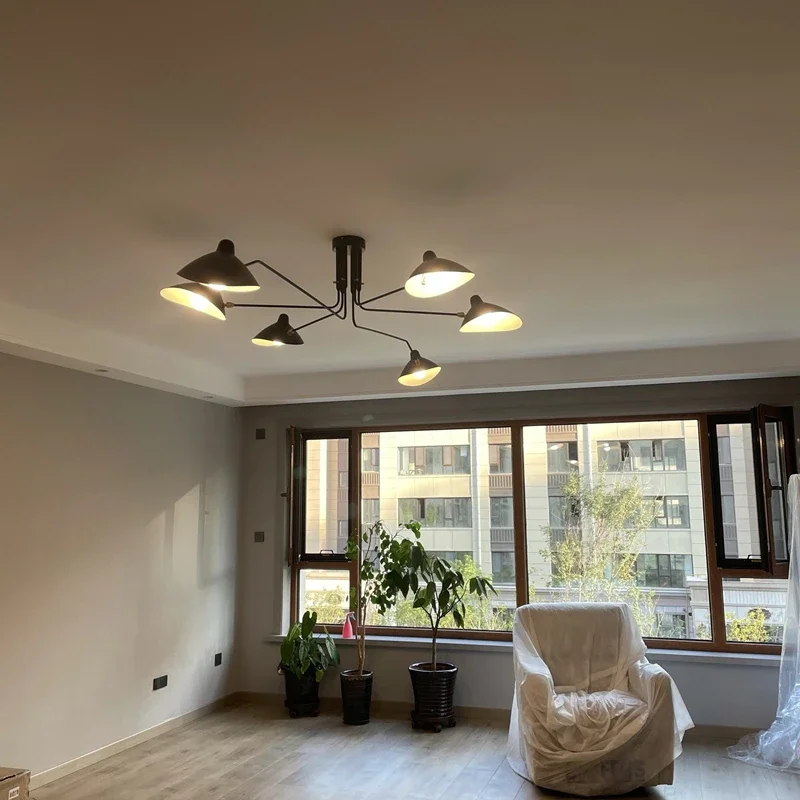 الحديثة النمط الصناعي مفرع ثريا من الحديد المستخدمة لغرفة المعيشة فيلا العلية غرفة نوم معلقة مصباح تركيبات الإضاءة الداخلية