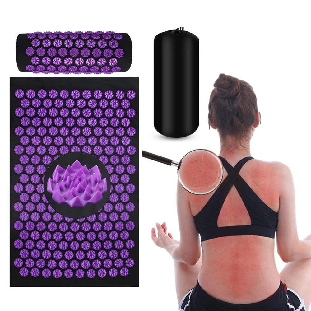 

3Piece Set Shiatsu Acupressure Mat Kuznetsov's Applicator Cushion Pillow Yoga Massage Mat Fitness Equipment For Pilates Exercise