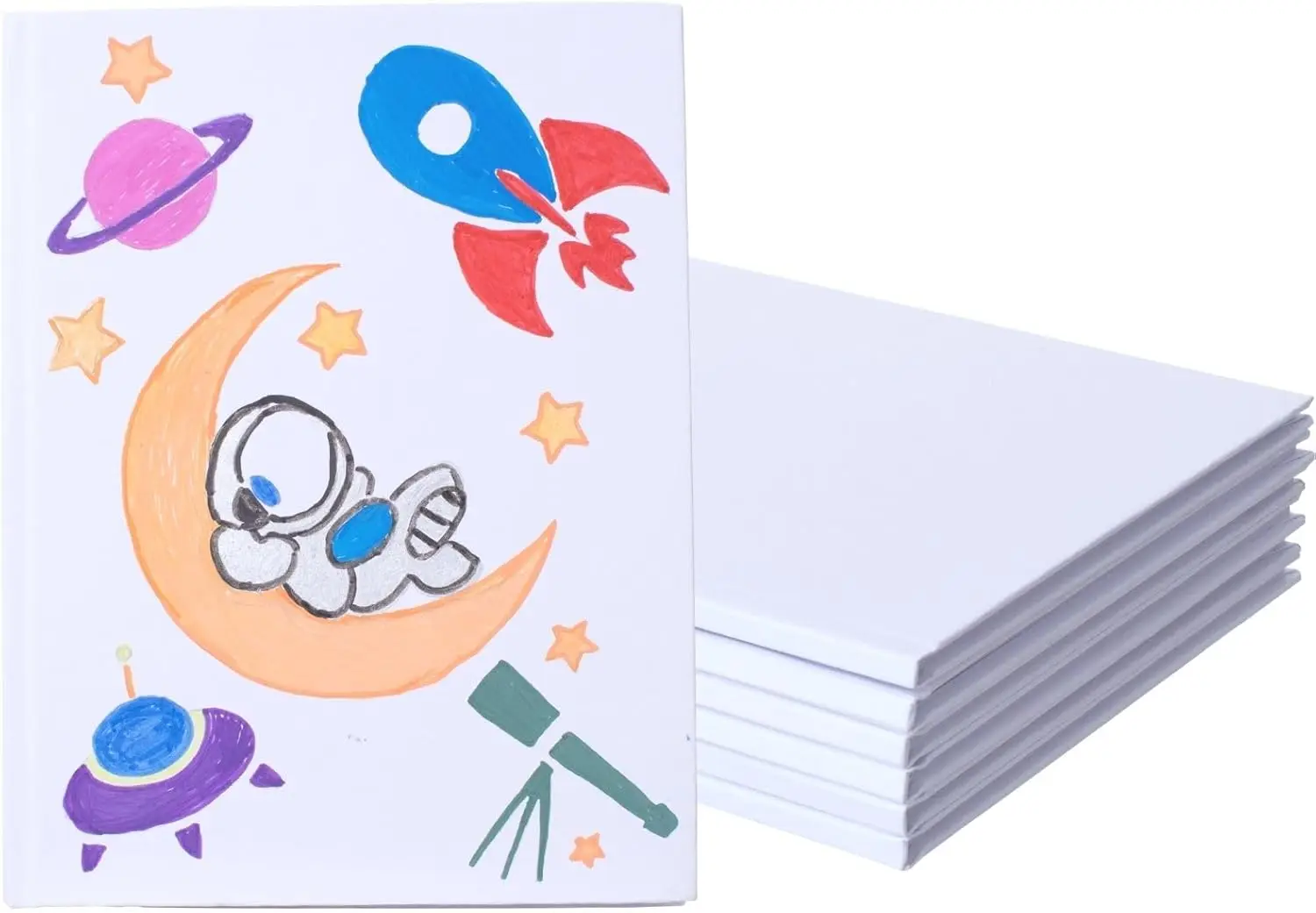 

6 Pack Hardcover Blank Books 6x8 Inch Unlined Sketchbook Journal for Writing Drawing, 36 Pages Each, Bulk Set for Students &
