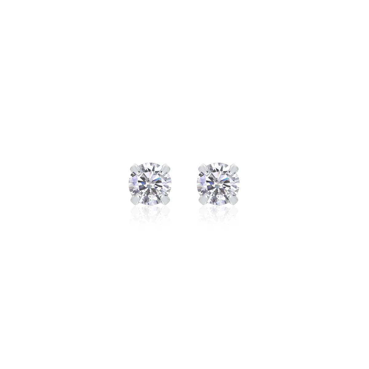 3/4/5/6.5mm Moissanite Stud Earrings 18K White Gold Plated Sterling Silver DVVS1 Round Cut Lab Diamond Screw Ear Studs For Women