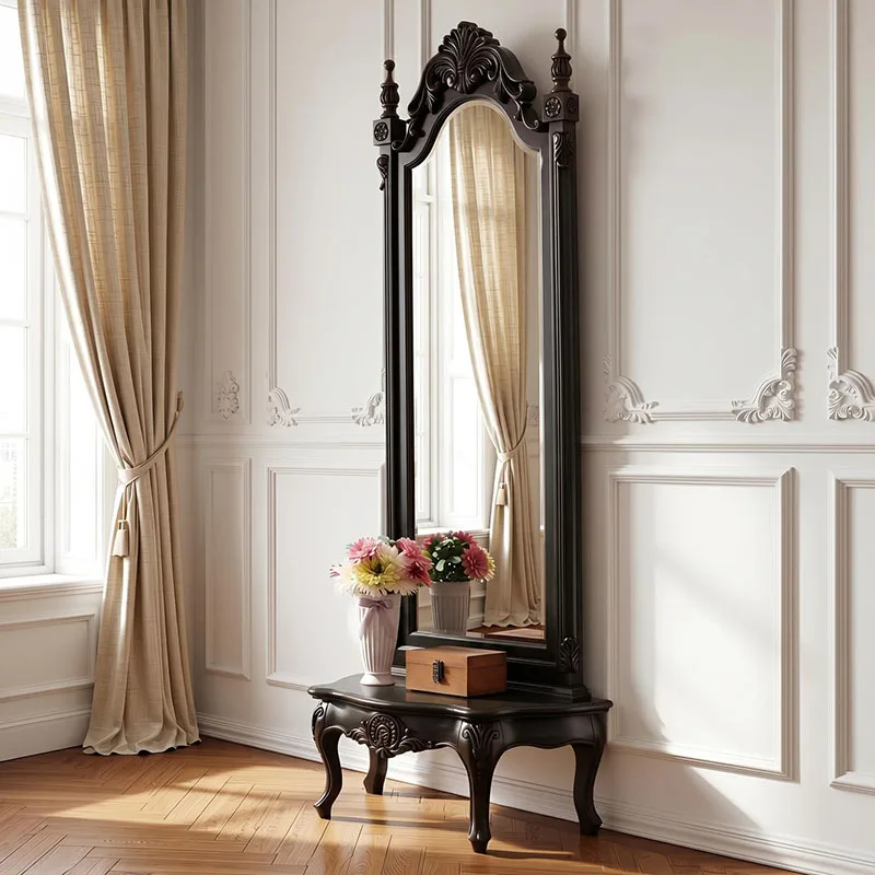 Nordic Luxury Mirror Living Room Decoration Vanity Vintage Full Body Standing Mirror Dressing Table Funky Espelhos Home Products