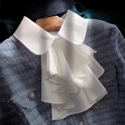 New Ruffle Detachable Collars For Women Tie Vintage White Black Fake Collar Lady Lace False Collar Shirt Lapel Blouse Top Women