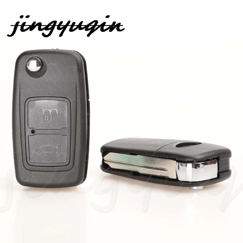 

jingyuqin 2 Buttons Replacement Remote Car Key Shell Case Fob For Chery A5 Fulwin Tiggo E5 A1 Cowin Easter