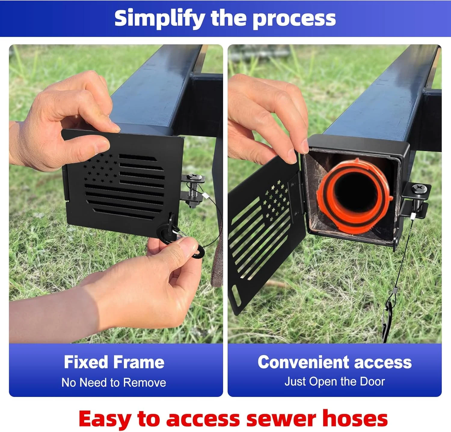 أغطية نهاية ممتص الصدمات RV من الألومنيوم، مجموعة مكونة من قطعتين تناسب المصد المربع مقاس 4 بوصات مع فتحات تهوية مضادة للانسداد وملحقات تخزين متينة RV