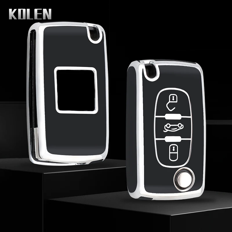 Mode TPU Auto Flip Schlüssel Fall Abdeckung Shell Fob Für Peugeot 107 207 307 308 407 607 3008 5008 für Citroen Xsara Picasso C5 C6 C8
