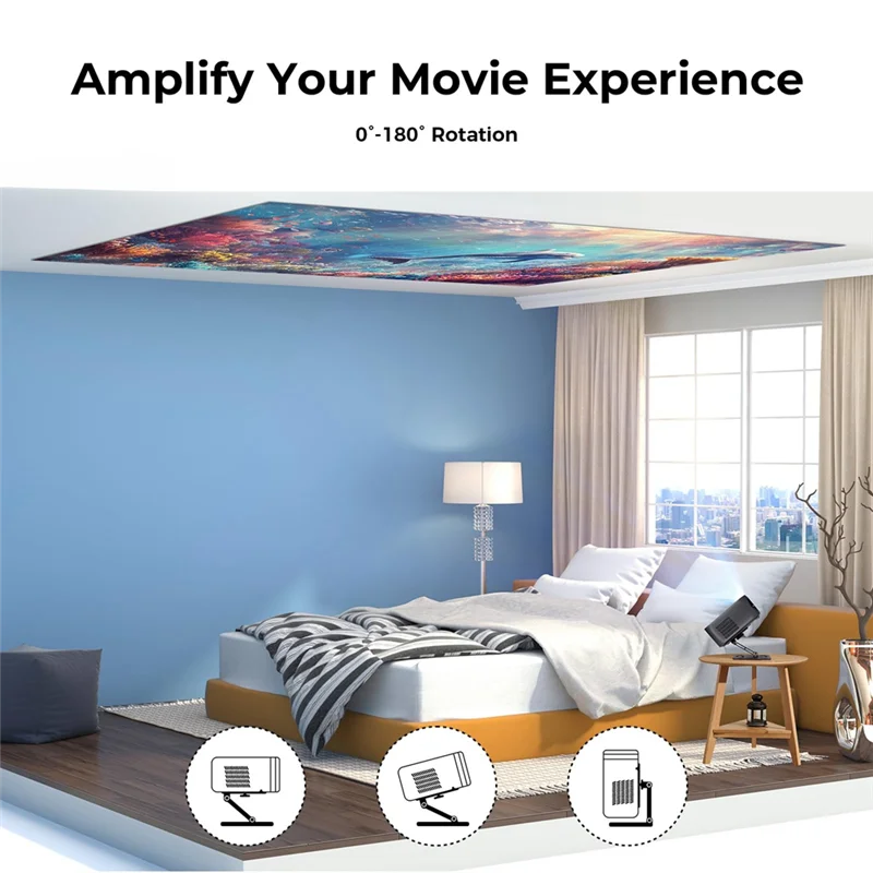 AS95-складная подставка для проектора, настольный кронштейн для настенного и потолочного крепления с вращением на 180 градусов для проектора домашнего кинотеатра, серебристый