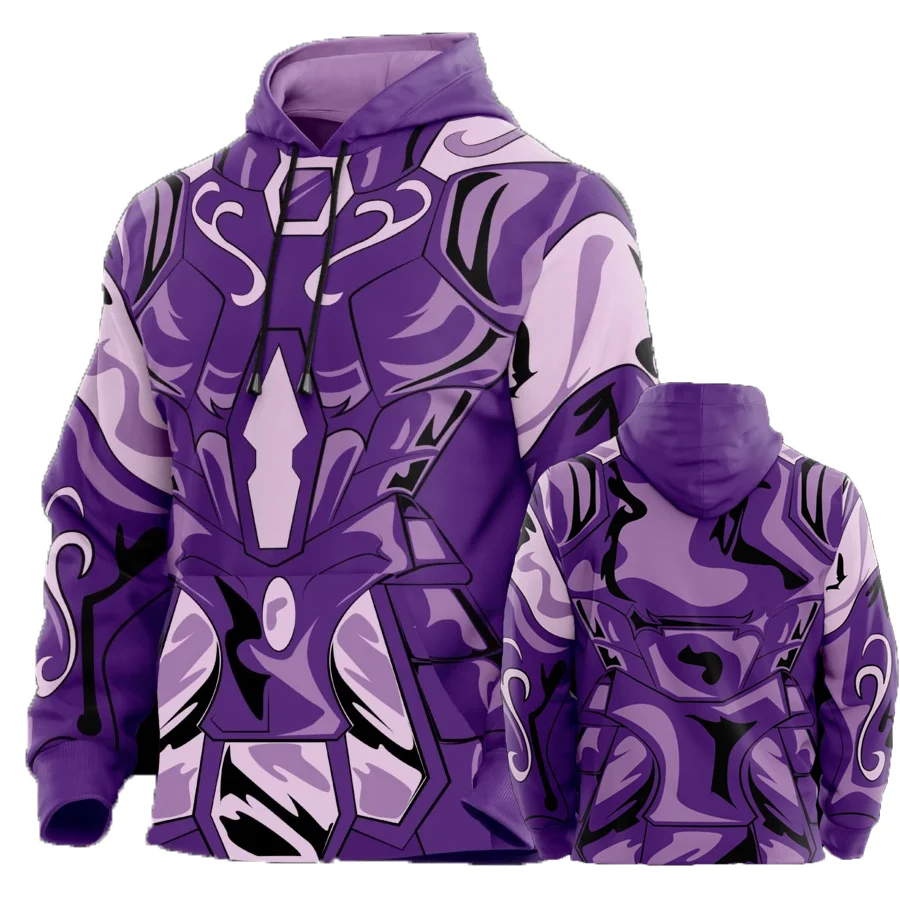 Men's Saga Hades Armor Cosplay Hoodies Anime Saint Seiya 3D Print Sweatshirt Fashion Daily Streetwear Pullover Holiday Tracksuit