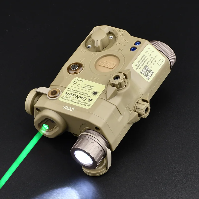 Tactical Airsoft UHP PEQ-15 LA5C Red Dot Green Laser IR Indicator Scout LED Light Compatible with AR15 20MM Rail