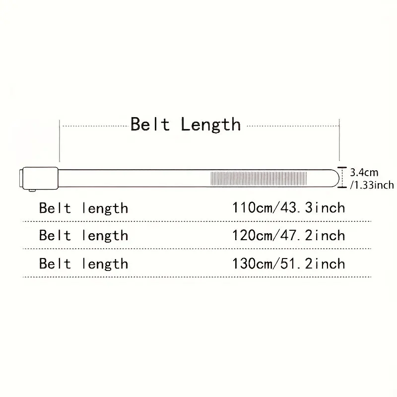 2pcs-Men's 3.4cm Width PU Leather Belt without Buckle Body No Buckle Straps Automatic Buckle Fashion Accessory