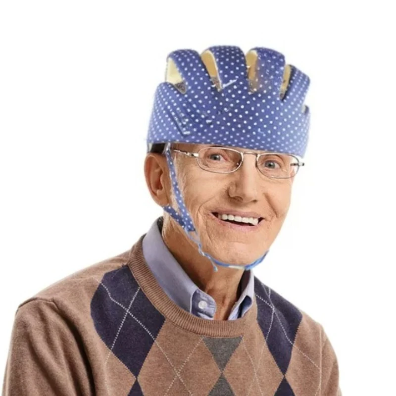 Elderly People Fall Cap Protect Head Prevent Falls Safety Helmet Adjustable Elderly Breathable Anti-fall Bump Cap Protective Hat