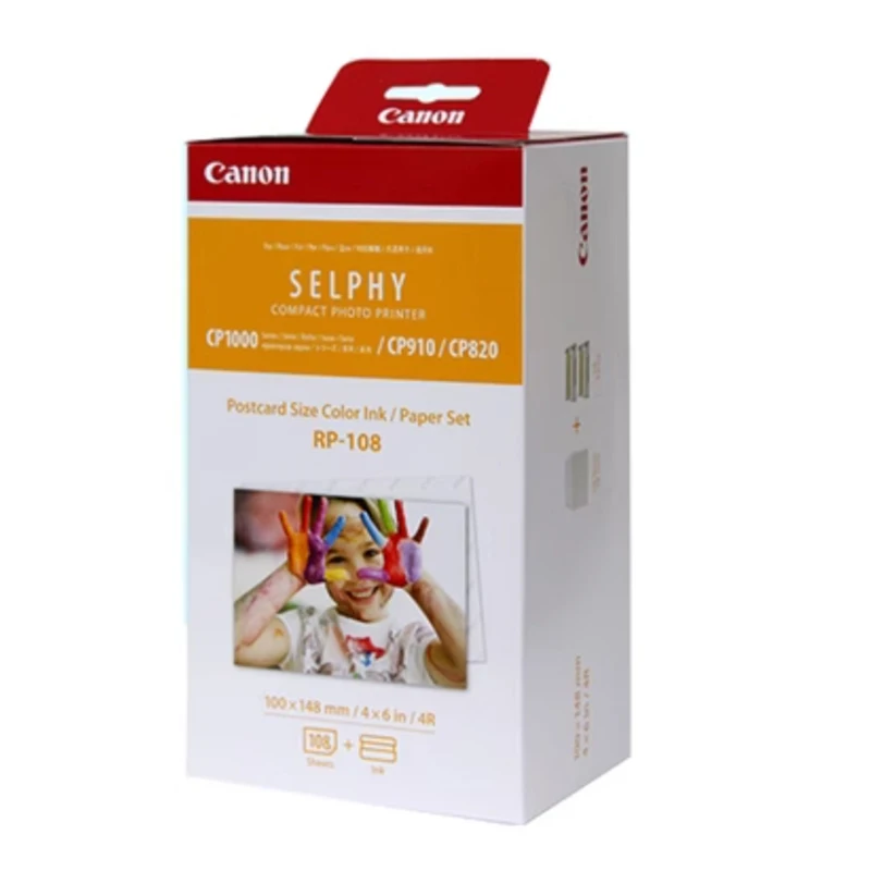 Original Selphy Photo Printer KP108IN For Canon CP820 CP910 CP1000 CP1200 CP1300 CP1500 RP108IN Sublimation 6 Inches Photo Paper