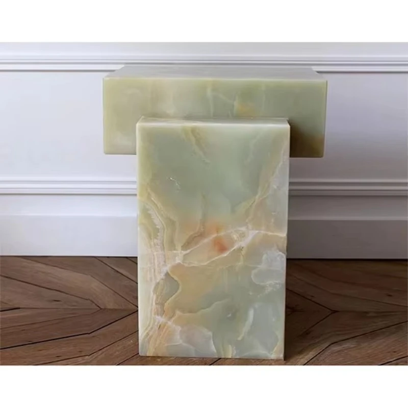 

Stone Modern Luxury Marble Living Room Side Table Popular Design Green White Pink Agate Home Furniture