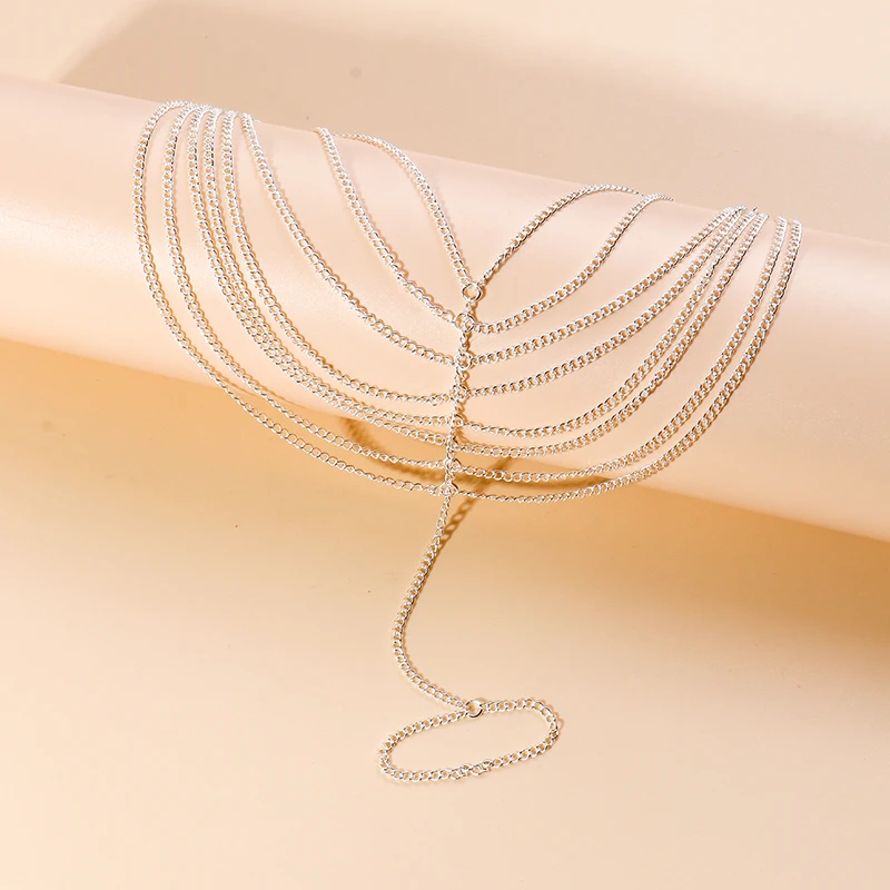 Aihua Klassische Gold Farbe Multi-schicht Kette Fußkettchen Für Frauen Sexy Kette Auf Fuß Bein Weibliche Knöchel Armband Strand schmuck – Detail 5
