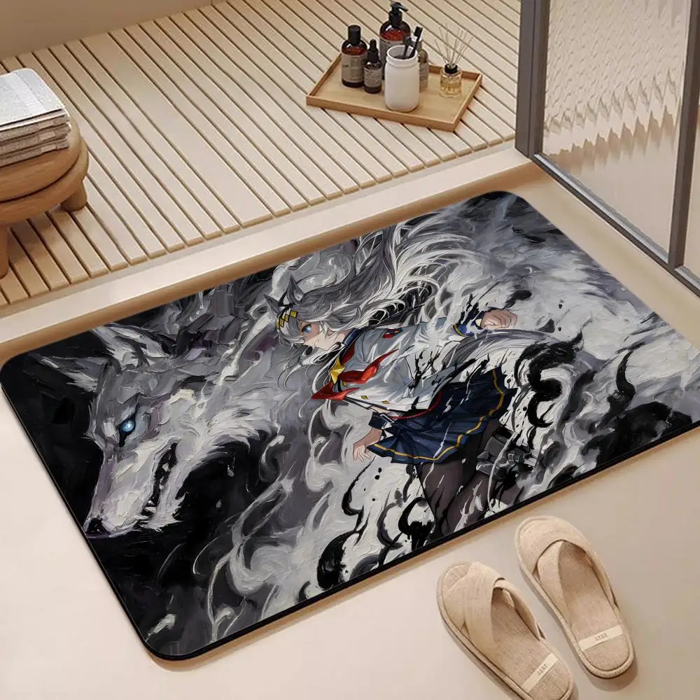 Floor Mat Diatomite Bath Mat, Quick Dry, Absorbent, Multi-Scene Mat Hot Game P-Pretty D-Derby