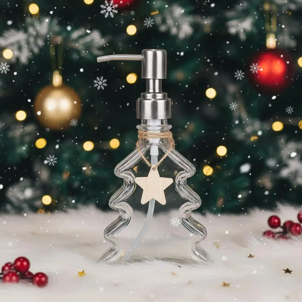 

Christmas Tree Liquid Soap Dispenser, Reusable Hand Soap Bottle, Suitable For Holiday Bathroom & Home Kitchen Accessories