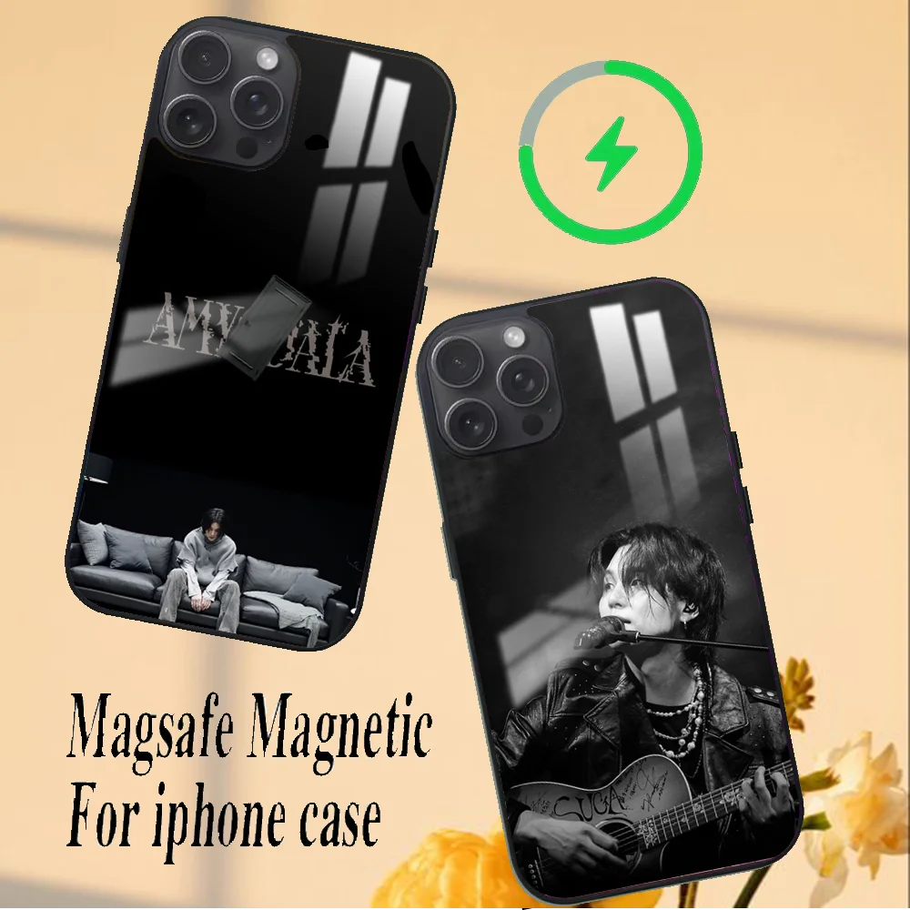 A-Agust D Yoongi S-Suga Phone Case For iPhone 16 15 14 13 12 11 PRO MAX PLUS Mini Magnetic wireless mirror