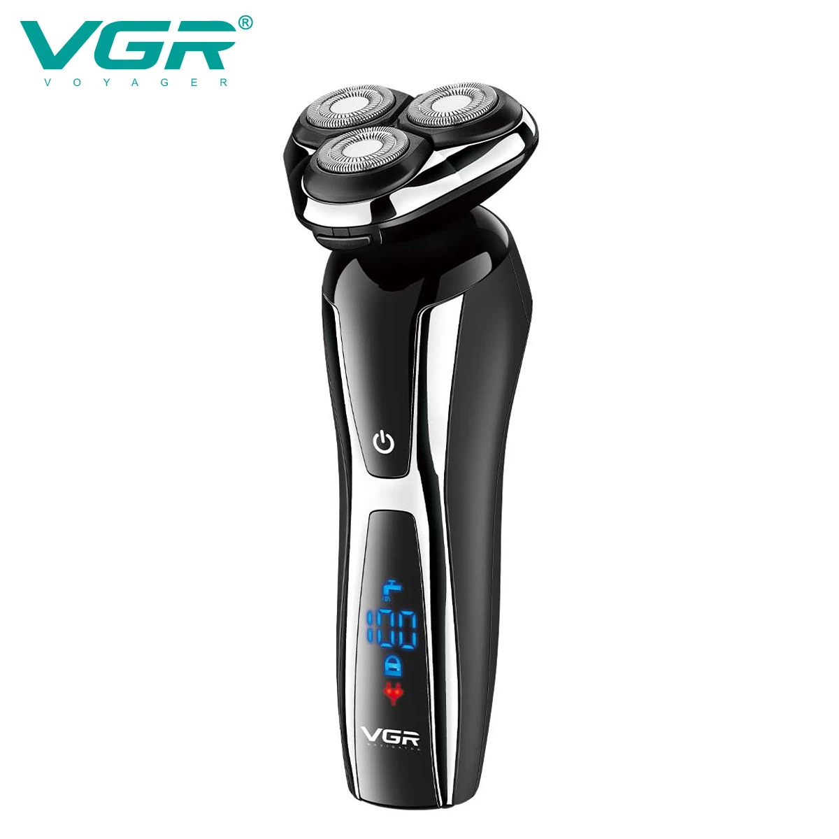 VGR Wet Dry Electric Shaver For Men Rotary Beard Electric Razor Shaving Machine Grooming Kit Rechargeable LCD Display
