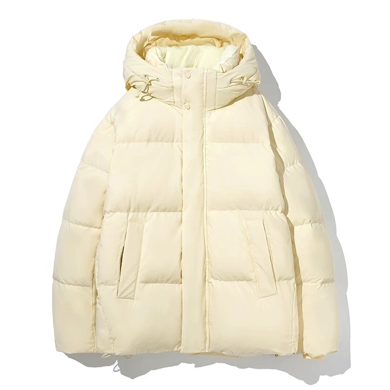 Chaqueta de plumón corta para mujer, abrigo con capucha holgado y grueso con plumón de pato blanco 90, chaquetas informales holgadas para mujer, Parker cálido para invierno 2025
