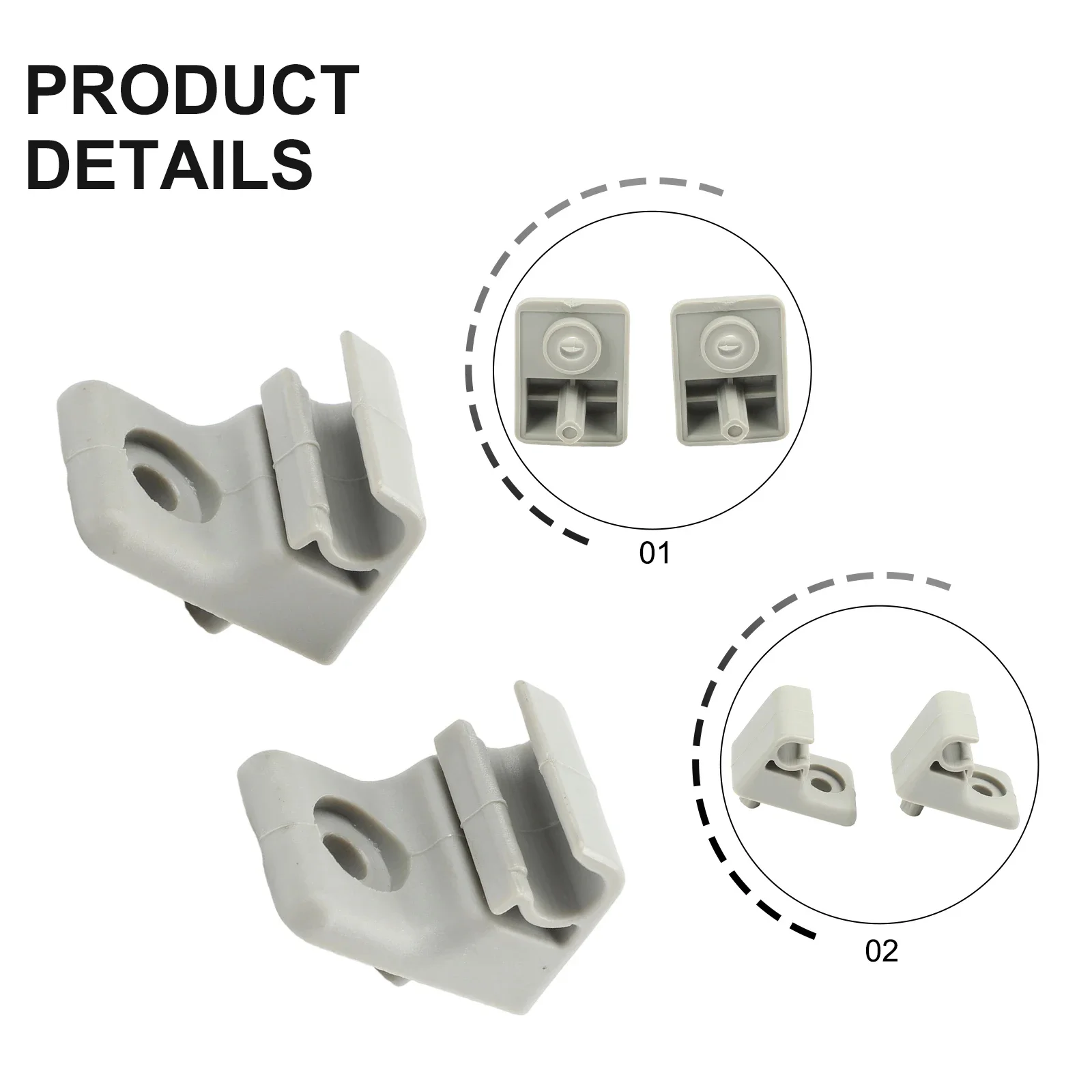 For Iveco Compatible Sun Visor Holder Clip Pack Of 2 Units OEM 97243143 ABS Based Mounting Hardware For Vehicle Visor Use