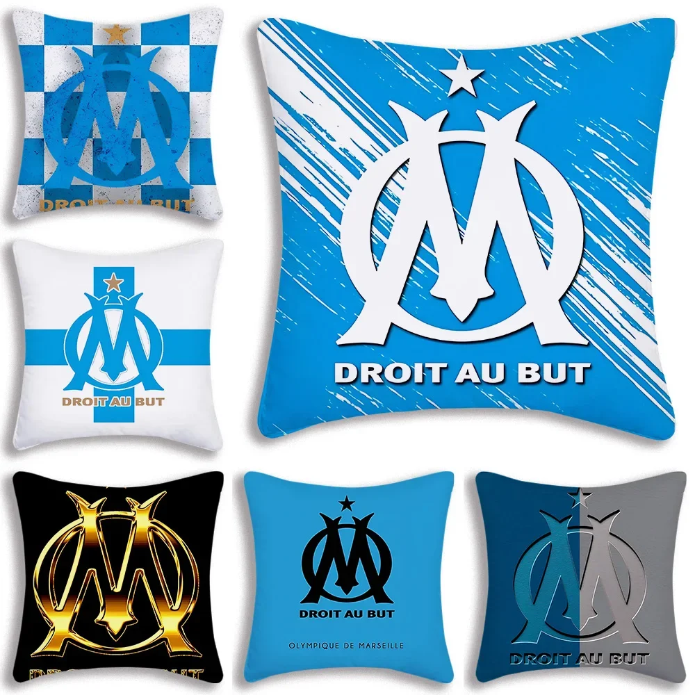 Pillow Covers Sofa Decorative Home Double-sided Printing Short Plush Cushion O-Olympique de M-Marseille F.C Cover