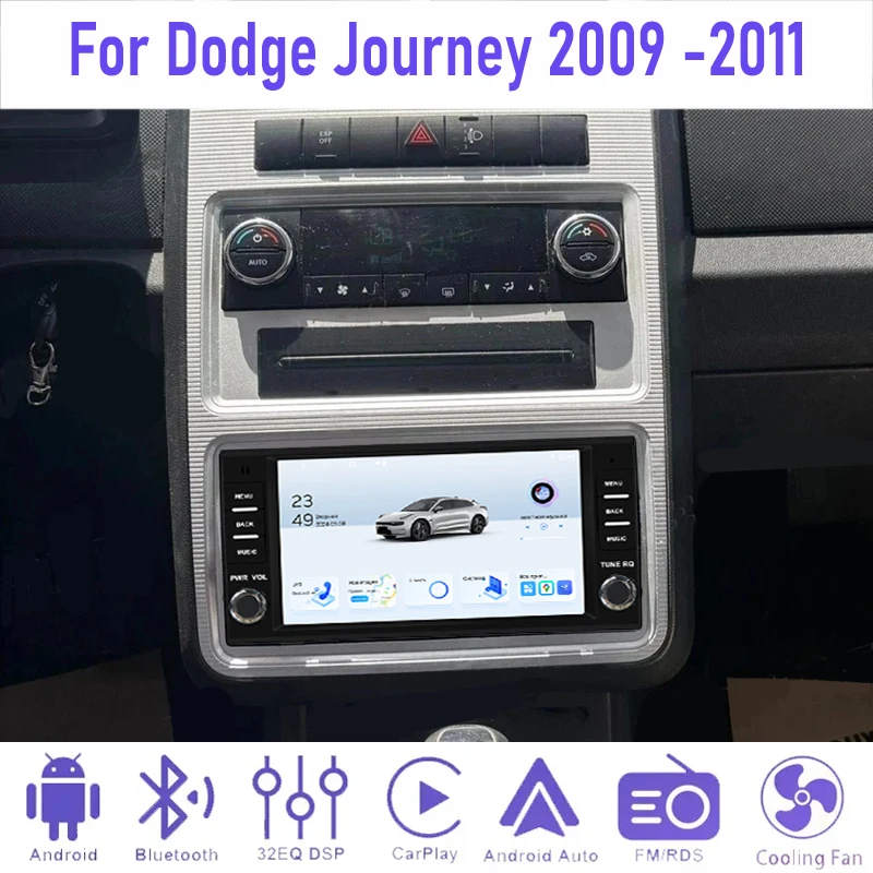 

7'' 4+64GB For Dodge Journey 2009 -2011 Car Radio Camera Stereo Steering wheel control GPS BT Wireless Carplay Android 15 Auto