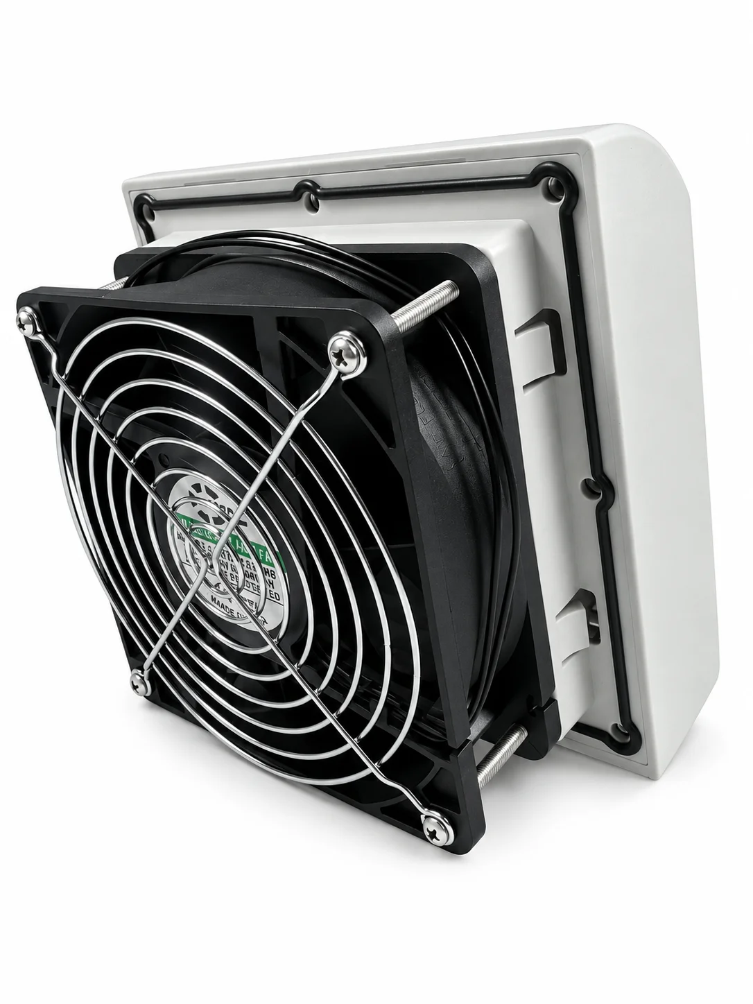 SXDOOL 120mm EC Enclosure Fan Kit with Rain Hood and 0-60°C Thermostat, 110-240V AC, US EU UK Plug