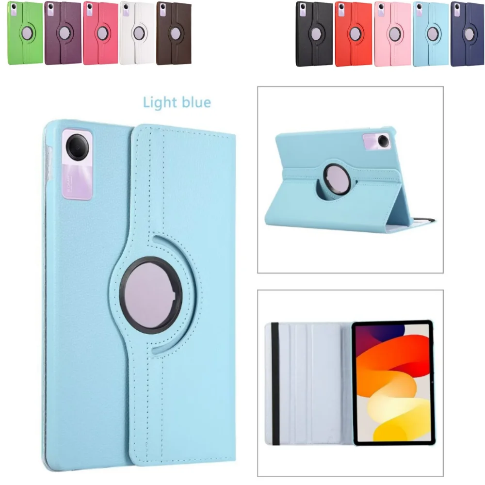 360 Degree Rotation Case for Xiaomi Mi pad 1 2 3 4 5 6 6S Pro 12.4 inch PU Leather Cover for Redmi Pad 10.61 Pro 12.1 SE 8.7 11