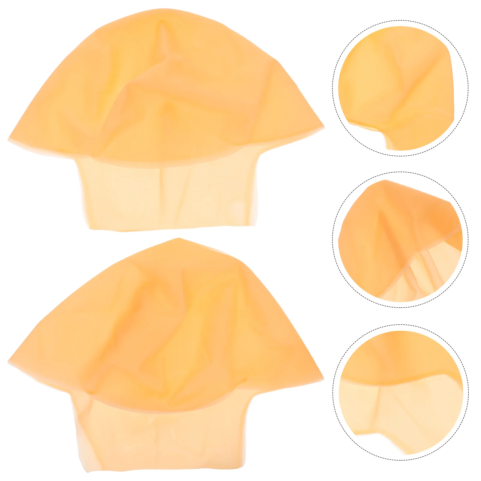 2 Pcs Bald Monk Latex Cap Fake Costume Accessory for Kids Women Caps Beige Halloween Child