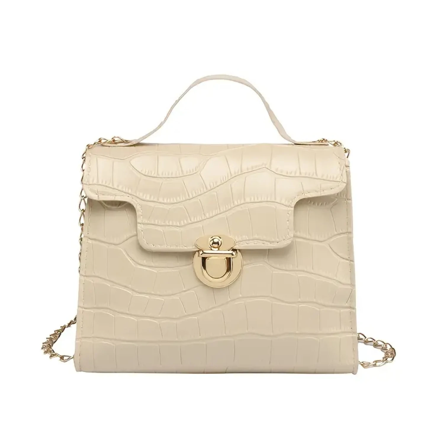 

Кошелек с тиснением под крокодила, женская однотонная сумка через плечо из искусственной кожи, сумка через плечо с цепочкой, квадратная сумка с верхней ручкой