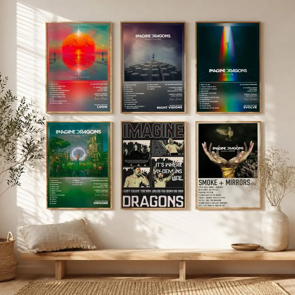 Arena Rock Band I-Imagine Dragons Poster All-match HD Waterproof Self-Adhesive Wall Art Sticker For Home Bedroom