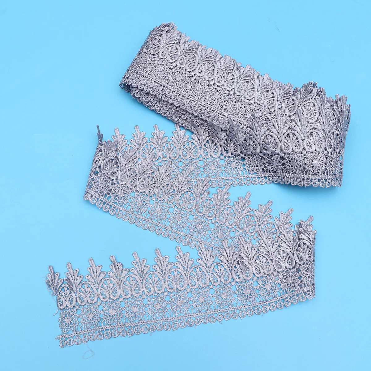 

1 Roll Grey Embroidery Lace Trimming High Quality Polyester Silk Durable DIY Handmade Cloth Art Accessories Home Textile