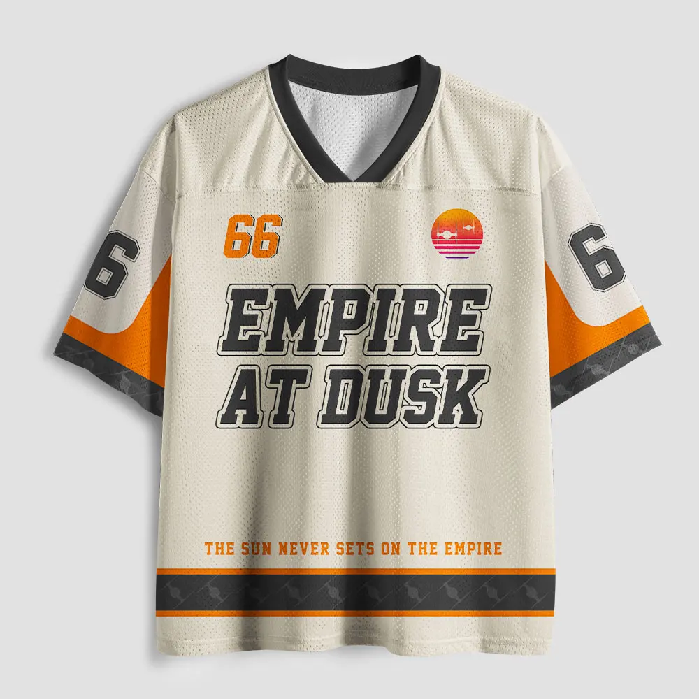 2026 new unisex mesh T-shirt V-neck lightweight breathable polyester mesh retro nostalgic printed casual sportswear