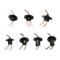 1Pcs Mini Flens Slip Ring Dia.22mm 2A 2/4/6/8/12/18/24CH Kanalen Draden Geleidende Ring Borstel Sleepring Roterende Elektrische Joint