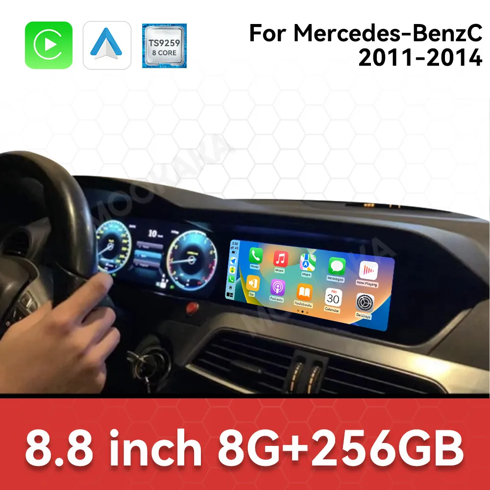 

Сенсорный автомобильный радиоприемник для Mercedes-Benz C 2011-2014, Android GPS, мультимедийная система, автомагнитола, стерео-ресивер, головное устройство