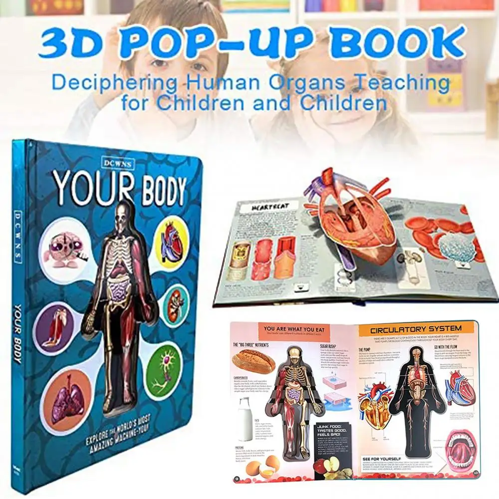 

Medicals Book 3D Picture Human Body Structure Anatomy and Physiology Science Book Children Early Education Books Gift