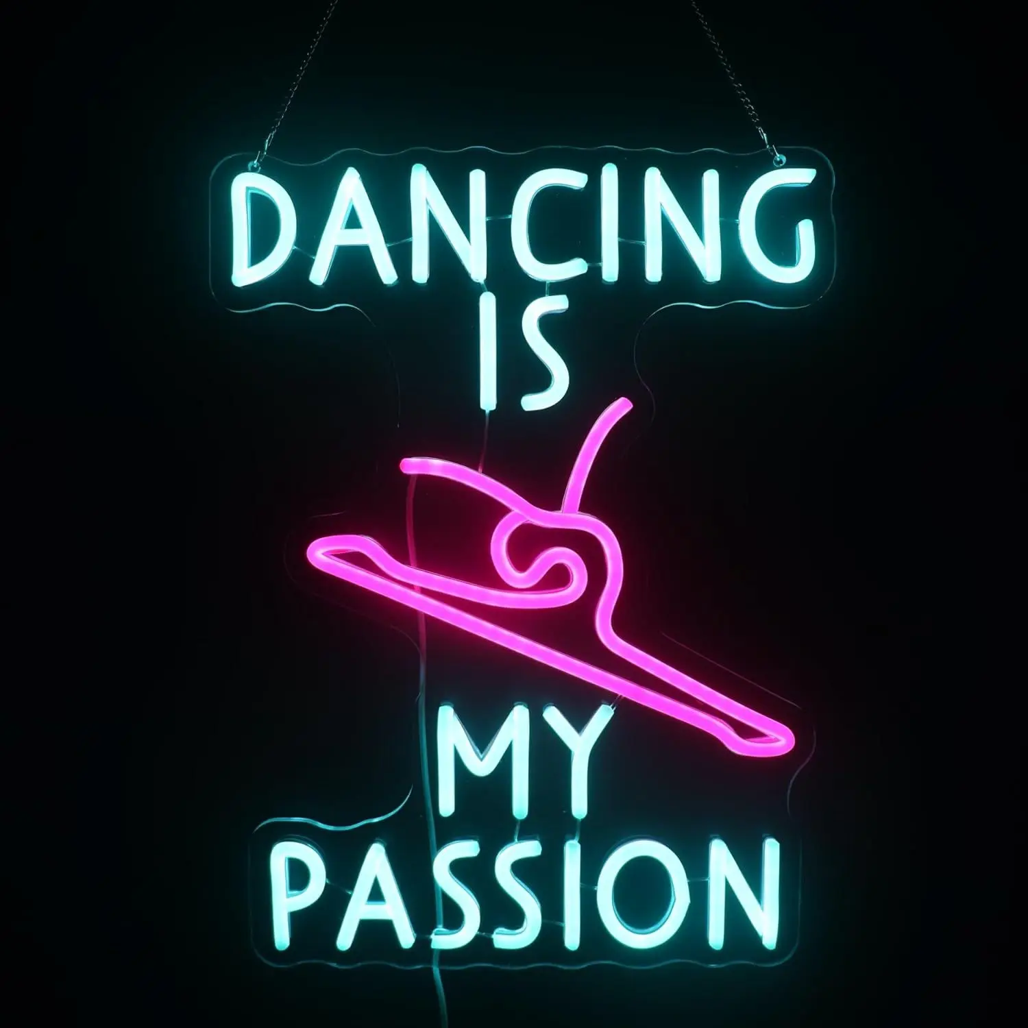 Dancing Is My Passion LED Neon Light - USB Powered, With Dimmer, Adjustable Brightness, Perfect for Dance Studios, Home Decor