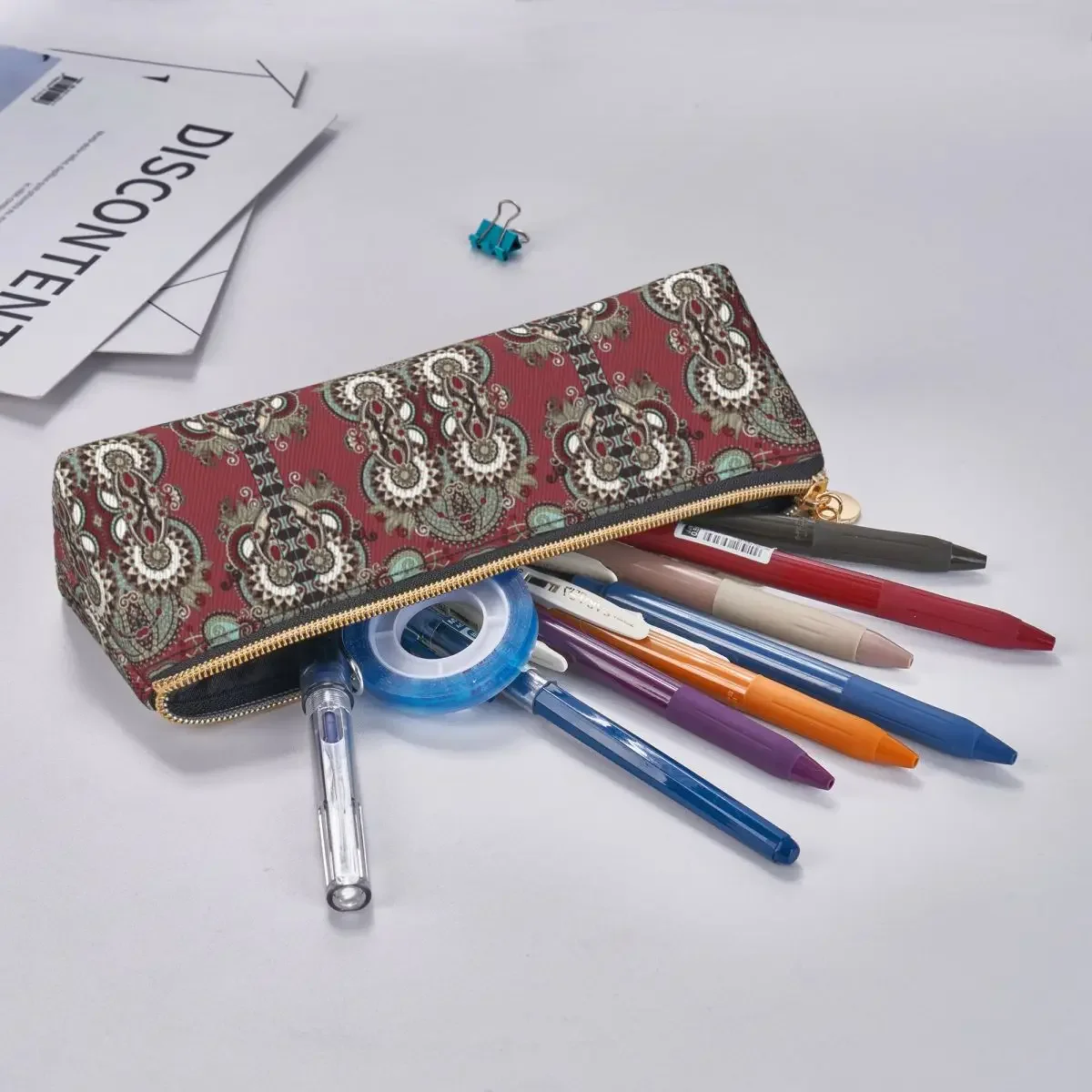 Ornamental Floral Paisley Pencil Case bandanna Traditional Boy Girl Cool Pen Box Design School Pencil Cases Supplies Gift