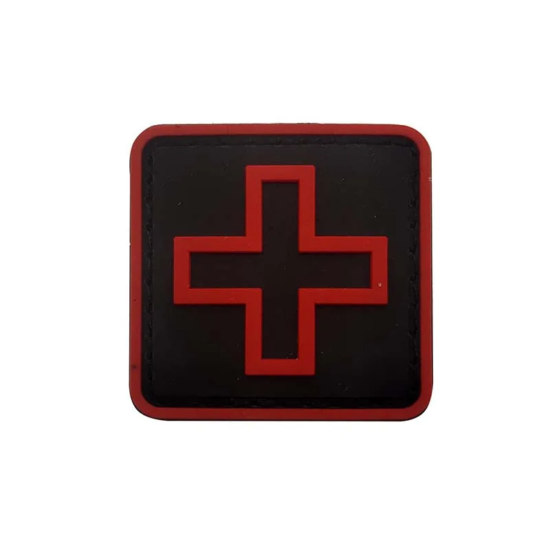 2 Stück/kleine PVC-Gummi-Militär-Embleme, Medizinkreuz-Aufnäher mit Klettverschluss, medizinische Erste-Hilfe-Aufkleber, Rettungsabzeichen für Rucksäcke – Detail 5