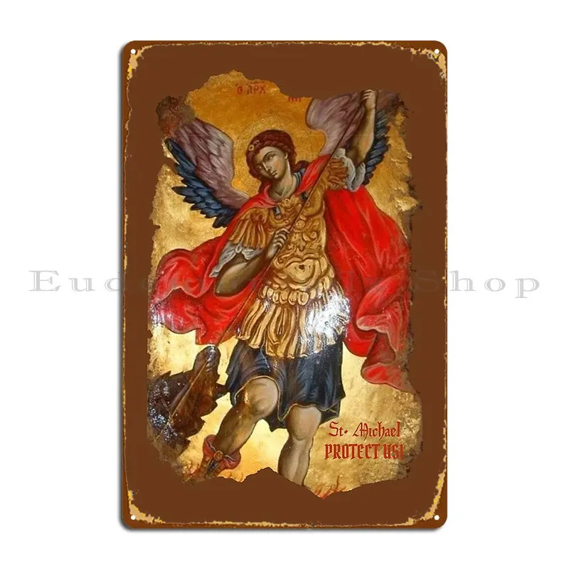 St Michael Archangel Saint Michael Metal Plaque Party Wall Decor Cinema Designer Pub Tin Sign Poster