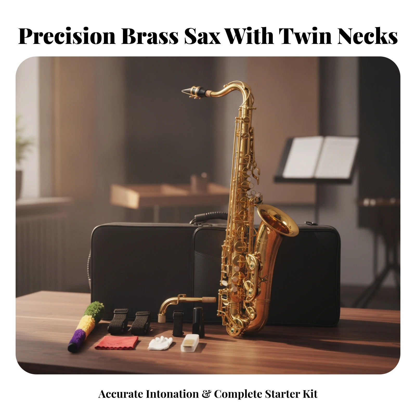 Alto Saxophone Responsive Alto Sax Saxophone with Mouthpiece Engraved Woodwind Instrument Polished for Beginners, Practice