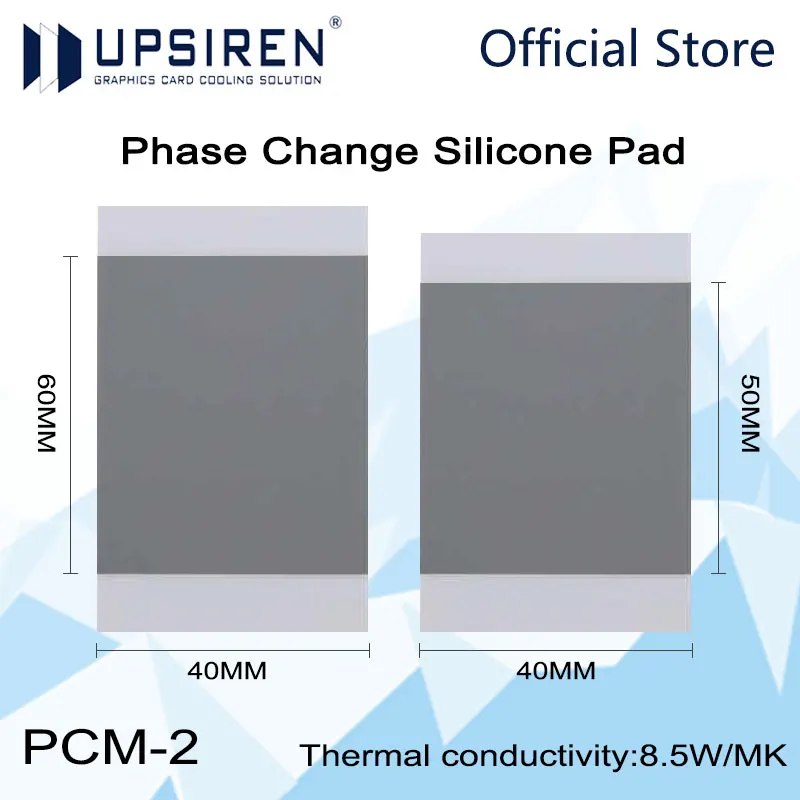 UPSIREN PCM-2 8.5W/mk Solid Silicone Grease Phase Change Silicone Pad For GPU CPU Laptop Cooling 40x60mm Thermal Silicone Pad