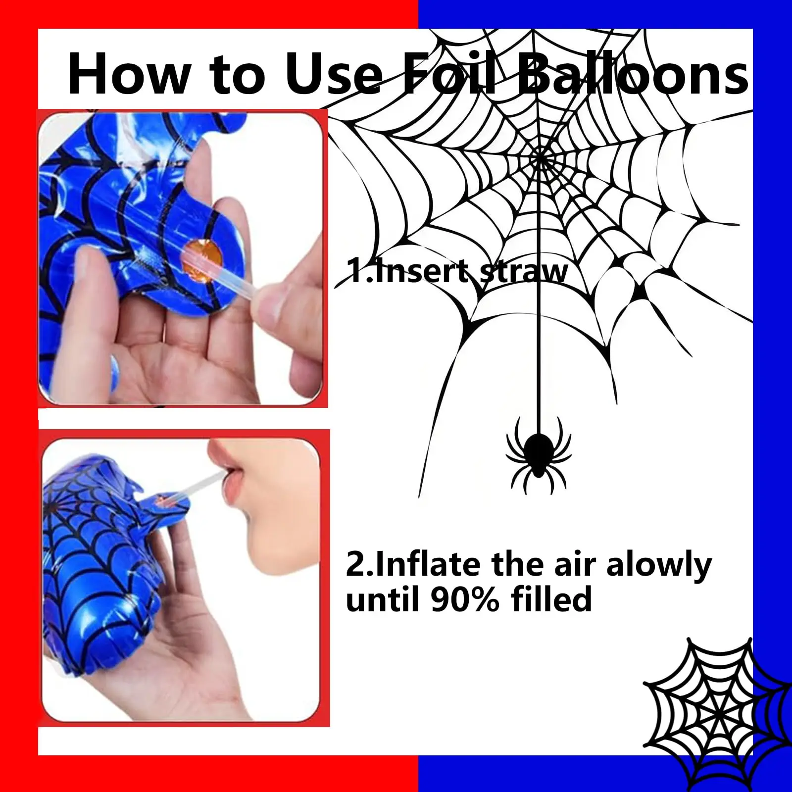 40 بوصة العنكبوت موضوع رقم 0-9 احباط بالون كبير مايلر للطفل الصبي فيلم عاشق حفلة عيد ميلاد الذكرى لوازم الديكور #3